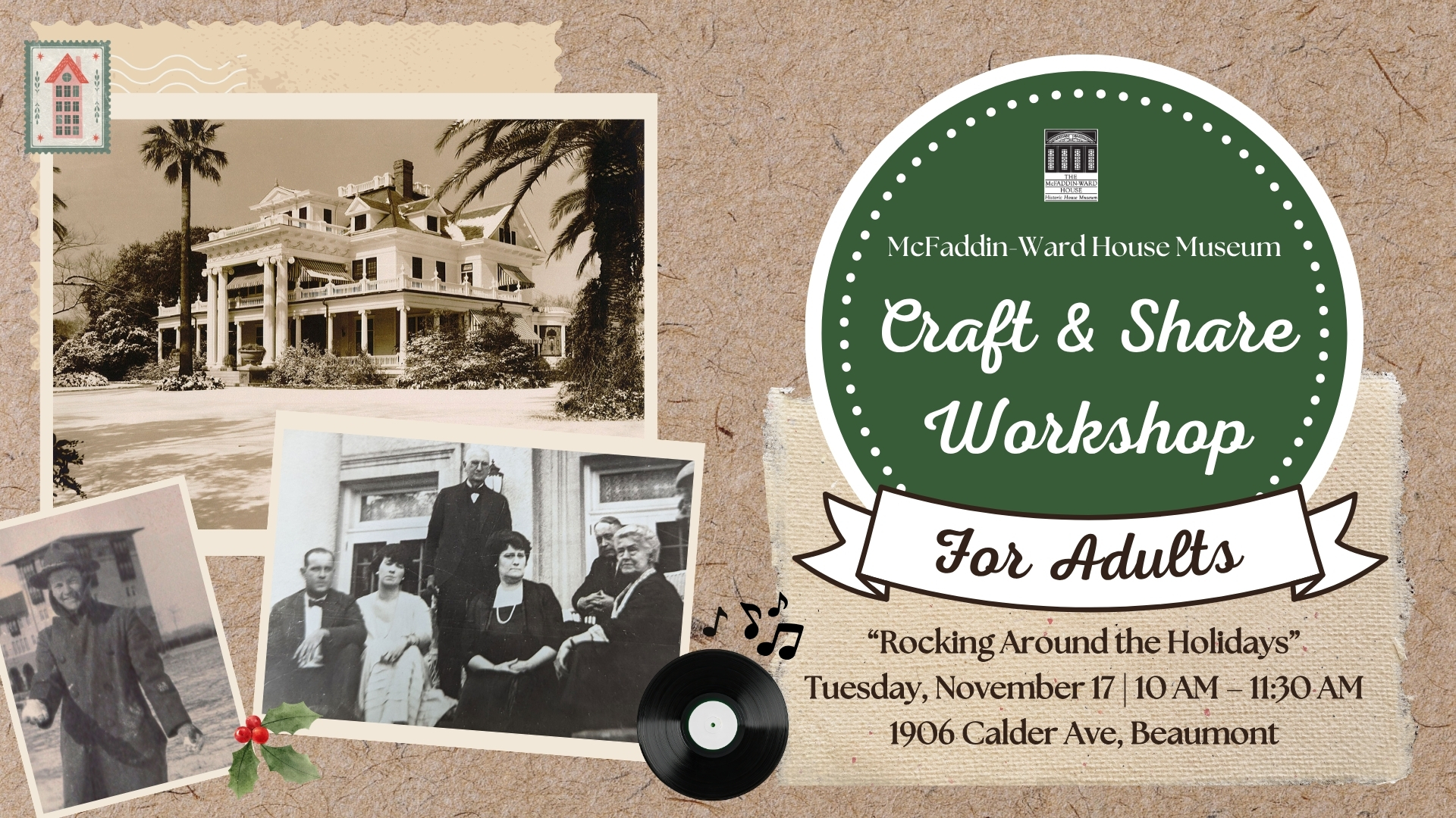 Craft & Share Workshop for Adults – Rocking Around the Holidays